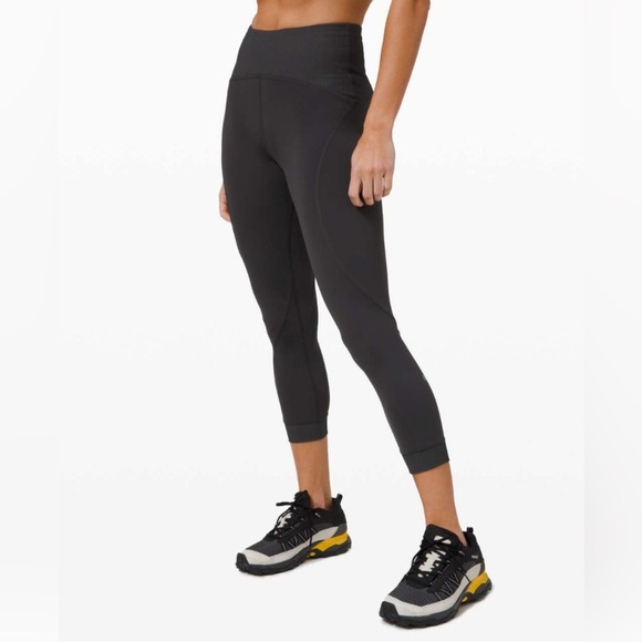 Lululemon Train Free High-Rise Crop 23" Nulux in Graphite Grey W6BB4S - Picture 1 of 12